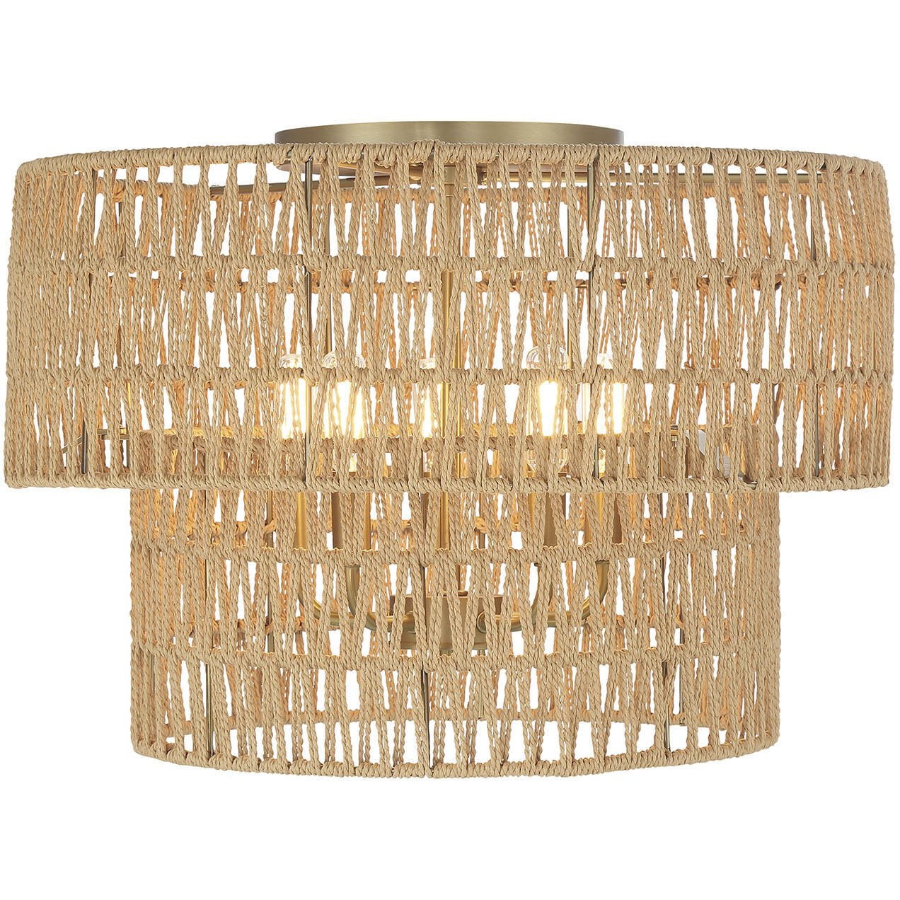 Bungalow Heaven 5 Light 20 inch Soft Brass Flush Mount Ceiling Light